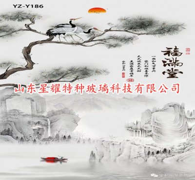 山水畫玻璃